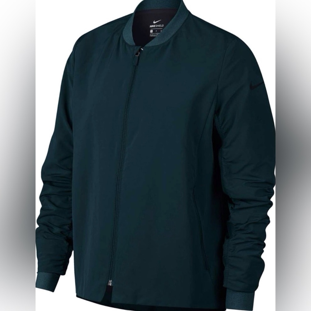 NWT Women’s Nike Shield Bomber Full Zip Golf Jacket Medium Green 930153-372